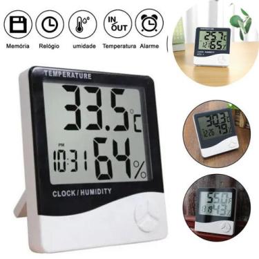 Imagem de Termo-Higrômetro Digital Termômetro Higrômetro Relógio
