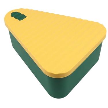 Imagem de Fenteer Caixa de armazenamento de pizza de silicone de grau alimentício triangular para frutas com vedação segura, acessório de fácil limpeza, lancheira, L Yellow Green