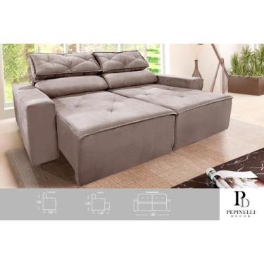 Imagem de Sofá Reclinável Retrátil 1,80M Cor:Cappuccino - PEPINELLI DECOR