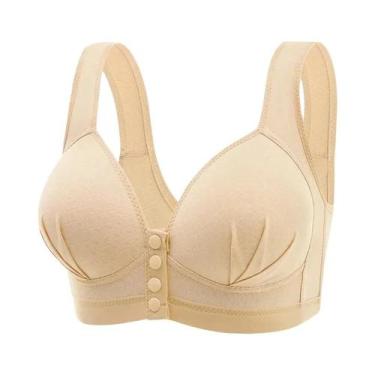 Imagem de Sutiã Estilo Colete De Algodão Tamanho Grande Com Fivela Frontal Abert