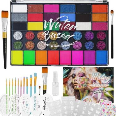 Imagem de Conjunto de pintura facial Coliusa Professional 42 cores para crianças