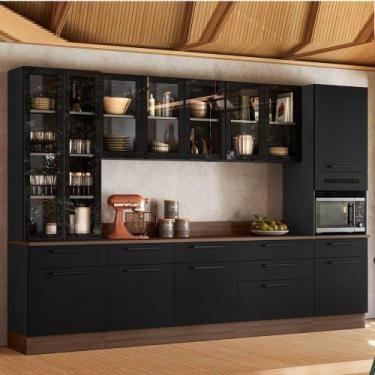 Imagem de Cozinha Modulada em Aço 7 Peças 12 Portas 7 Gavetas com Cristaleira Ro