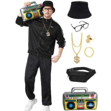 Imagem de Traje de Halloween masculino Track Suit Deaboat 80s, 3GG, preto