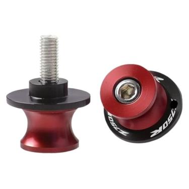 Imagem de BYYINGSUS Acessórios de parafusos deslizantes de bobinas de braço oscilante de motocicleta compatíveis com Z750R 2006-2015 (8 mm vermelho)