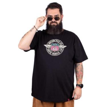 Imagem de Camiseta Plus Size Motorcycle Route 66 - Preta. - Art Rock, X3
