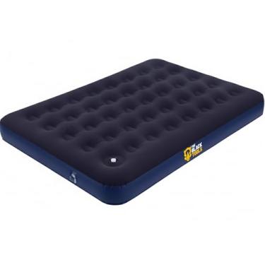 Imagem de Colchão Inflável Casal Multiuso Aveludado, PVC Resistente, Inflador Acoplado Suporta 240kg Camping e Casa The Black Tools TCI200
