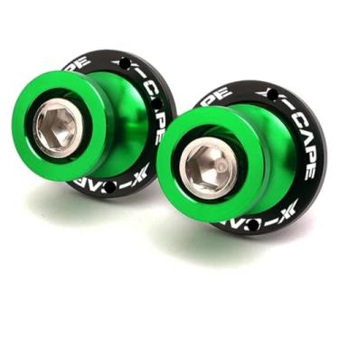 Imagem de BYYINGSUS M10 1 par de carretéis de braço oscilante parafusos de suporte CNC acessórios de motocicleta compatíveis com Moto Morini XCape X Capa X-Cape 650 (verde)