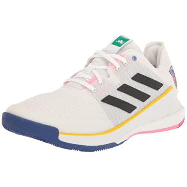 Imagem de adidas Tênis feminino Crazyflight Cross Trainer, Branco/núcleo preto/núcleo preto, 10.5