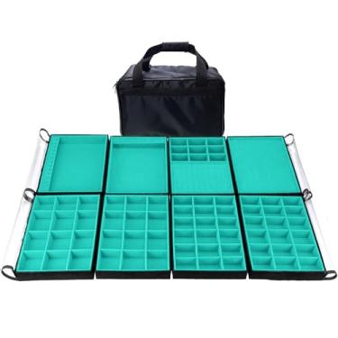 Imagem de Bolsa Grande Porta Joias 8 Bandejas Completas Organizadoras Para Joias Bijuteria Viagem Guarda Joia(Tiffany)