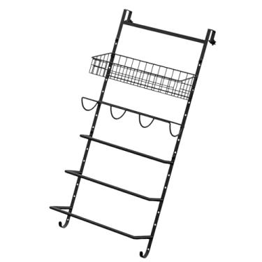 Imagem de Ｂｅｓｇａ Toalheiro de porta, suporte de toalhas, cabide ajustável, prateleira de metal, organizador de armazenamento para banheiro, despensa, chuveiro, RV