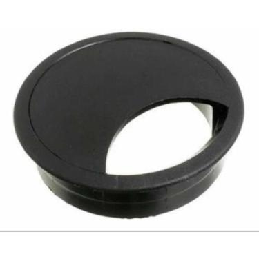 Imagem de Acabamento Passa Fio Mesa Computador Preto 2 46mm 2 59mm - comercialol