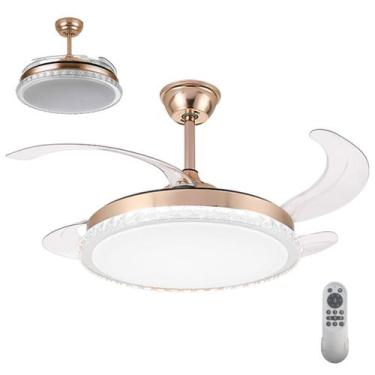 Imagem de Ventilador de Teto Grande Pa Retratil Luminaria Led 3 em 1 Lampada Con
