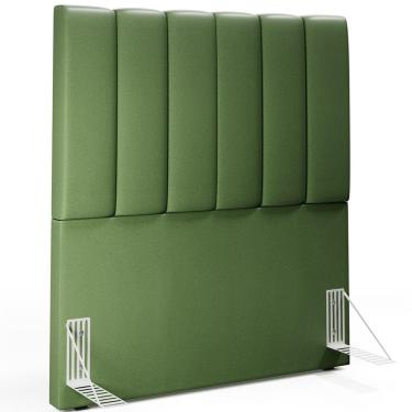 Imagem de Cabeceira Cama Box Solteiro 100 cm Dália W01 Facto Verde Musgo - Lyam Decor