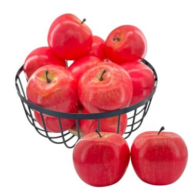 Imagem de Halloluck 12 maçãs artificiais, frutas falsas, frutas falsas, frutas realistas, para casa, cozinha, mesa, fruteira, decoração de casa, adereços de fotografia