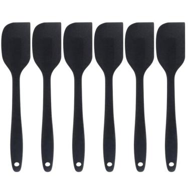 Imagem de Espatula De Silicone Preta Grande Kit 06 Un