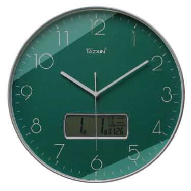 Imagem de Relógio de parede, calendário digital moderno, silencioso e sem tique-taque