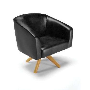 Imagem de Cadeira Sala De Jantar Giratória Ma30 Stella Sintético Pu D03 - D'rossi Cor Preto