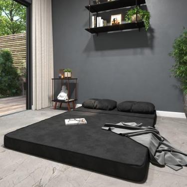 Imagem de Puff Casal Multiuso 3 em 1 em Suede com 2 Almofadas Conforto, Praticid