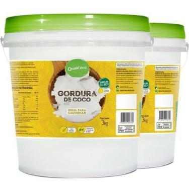 Imagem de Kit 2 Gordura de Coco Balde 3Kg Qualicôco
