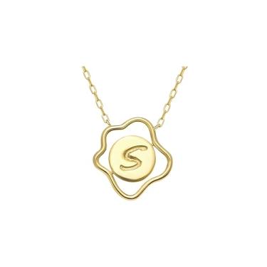 Imagem de CRITI RORA Colar de diamante cultivado em laboratório para mulheres, colar giratório banhado a ouro S925 com pingente de sol e lua, presente de joia feminina, presente de aniversário para ela, 18