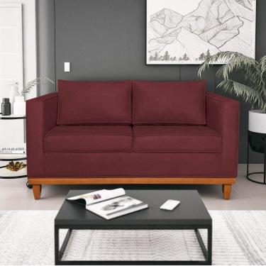 Imagem de Sofá 2 E 3 Lugares Europa 180 Cm Estilo Conforto E Elegância Suede - Amarena Móveis Bordô