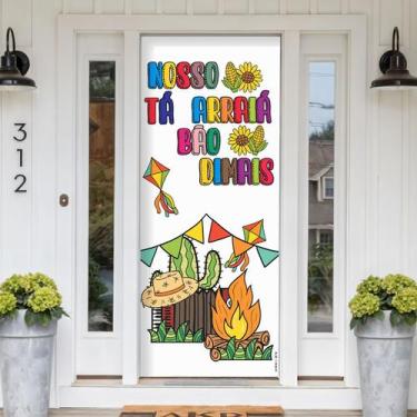 Imagem de Decoração para Festa Junina Arraiá Capa de Porta ou Painel de Mesa em 