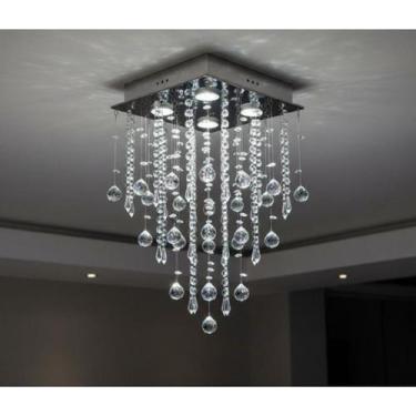 Imagem de Lustre Para Sala, Quarto, Cozinha, hall, Cristal K9 Base 30x30 - Lustr