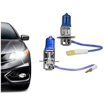 Imagem de Par de Lampadas Super Branca H3 12v 55w 8500/2k Efeito Xenon