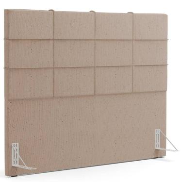 Imagem de Cabeceira Cama Box Casal King 195 Cm Roma W01 Linho Bege Escuro - Lyam