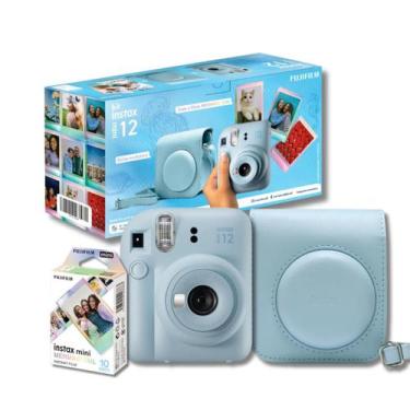 Imagem de Câmera Instax Mini 12 Instantânea Azul com Bolsa e Filme - FujiFilm