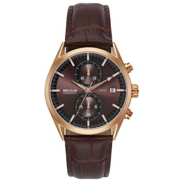 Imagem de Relógio Seculus Cronógrafo 77307gpsvrc3 Vidro Abaulado Couro Rosé