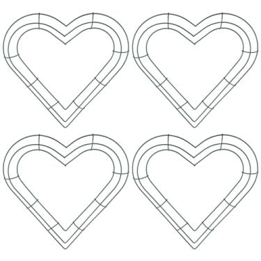 Imagem de UTALIND 4 peças de anéis de moldura de guirlanda de arame 30 cm forma de guirlanda de metal artesanato floral para festa de casamento arranjos de aniversário decoração cerca de porta, verde escuro em