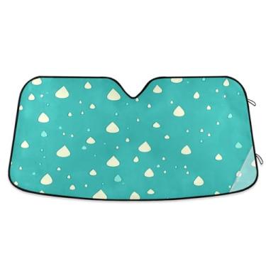 Imagem de ATTX Pára-brisas de carro padrão gotas de chuva 134.6 cm x 59.7 cm Escudo solar universal com proteção UV, persiana de janela frontal automática dobrável para Sedans SUVs caminhões #11