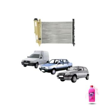 Imagem de Kit Radiador Uno Fiorino 1.5 1987-1993 + Aditivo Radiador Visconde RV Extra Rosa