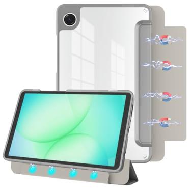 Imagem de E NET-CASE Capa magnética destacável para Samsung Galaxy Tab A11 / Tab A9 de 8,7 polegadas 2025/2023, traseira ultratransparente, à prova de arranhões, fácil de desprender e fixar, hibernar/despertar
