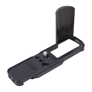 Imagem de Yunir Punho Em Forma de L para Câmera Fuji X 100VI, Placa de Base de Montagem retrô Suporte L Com Alça, Placa de Liberação Rápida Em Forma de L de Alumínio Com Punho de Madeira Furo de (Preta)