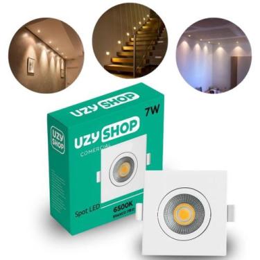 Imagem de Luminária Spot LED Embutir 7W/5W Bivolt Quadrado/Redondo Preto/Branco 