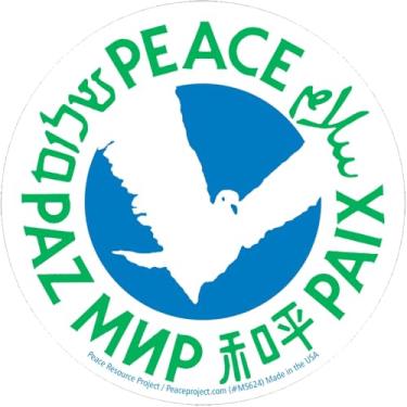 Imagem de Adesivo de para-choque Peace in 7 Languages with Dove Small Laptop Car Bumper Bottle Bike Locker Capacete Skate Decalque 7,5 x 7,6 cm (adesivo pequeno)