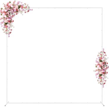 Imagem de Wokceer Suporte Para Cenário De Arco Casamento Quadrado 7,2 X Pés Fundo Metal Branco Estrutura Balão Festa Aniversário Jardim Caramanchão Decoração Evento