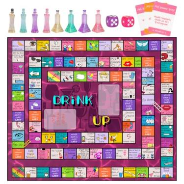 Imagem de LSBIYUTEFO Drinking Game for Adults, Drinking Games Larger Fun Leather Mat Bachelorette Party Interactive Party Games for Game Night Adult Board Games(Purple)