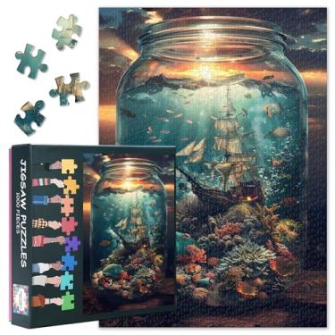 Imagem de 1000 Piece Jigsaw Puzzle for Adults - Underwater World in The Bottle is a Natural Dream, Ship Puzzles for Adults & Family, Challenging Adult Puzzle Games, Finished Size: 20x27 Inches