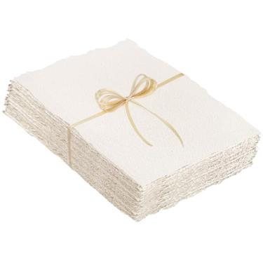 Imagem de 50 folhas de papel aquarela 23 x 30,5 cm, 300 g/m², papel artesanal áspero/texturizado para aquarelas, convites de casamento, cartões, artesanato