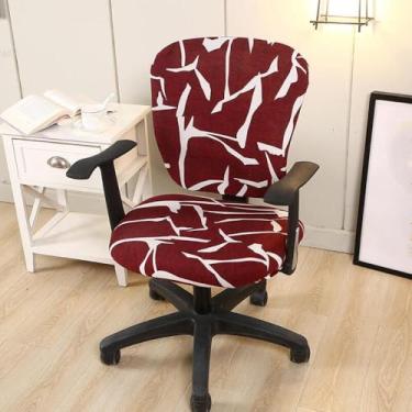 Imagem de Capa universal giratória para cadeira de escritório, capas elásticas para cadeira de escritório, protetores de almofada removíveis laváveis, fáceis de limpar, resistente, resistente ao desbotamento