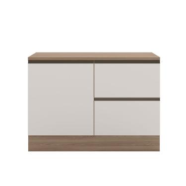 Imagem de Balcão De Pia Deslocada 1 Portas 3 Gavetas (com Tampo) 120cm Etna Carvalho Oak Off White - Ssx Multicoisas