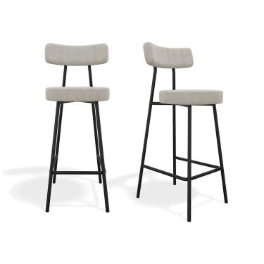 Imagem de Conjunto 02 Banquetas Altas Bock Linho - Ssx Multicoisas Cinza