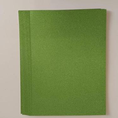 Imagem de Cartolina com glitter, tamanho A4, 20 x 29 cm, 250 g/m2, 30 folhas (verde)