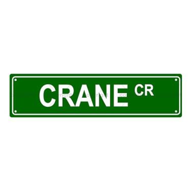 Imagem de CRANE CR ANIMAL Metal Tin Street Sign Bar Cafe Garagem Cave Home Room Wall Bathroom Farmhouse Garden Alpendre Patio Decor, 40 x 10 cm