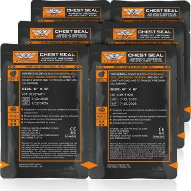 Imagem de Curativo adesivo oclusivo não ventilado Chest Seal EVERLIT x6