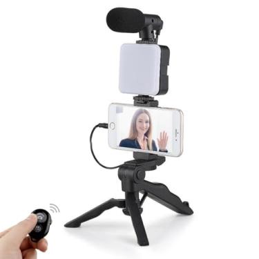 Imagem de ClipPro™ Ring Light de Mesa Gravação Celular 5 em 1 com Tripé, Microfone| Kit Iluminação Luz de Led - Vídeos e Fotos PRO