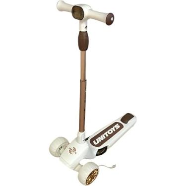 Imagem de Patinete Infantil com LED Branca Scooter Guidão Ajustável 3 Rodas Iluminação Super Resistente Crianças Brinquedo Diversão Segura